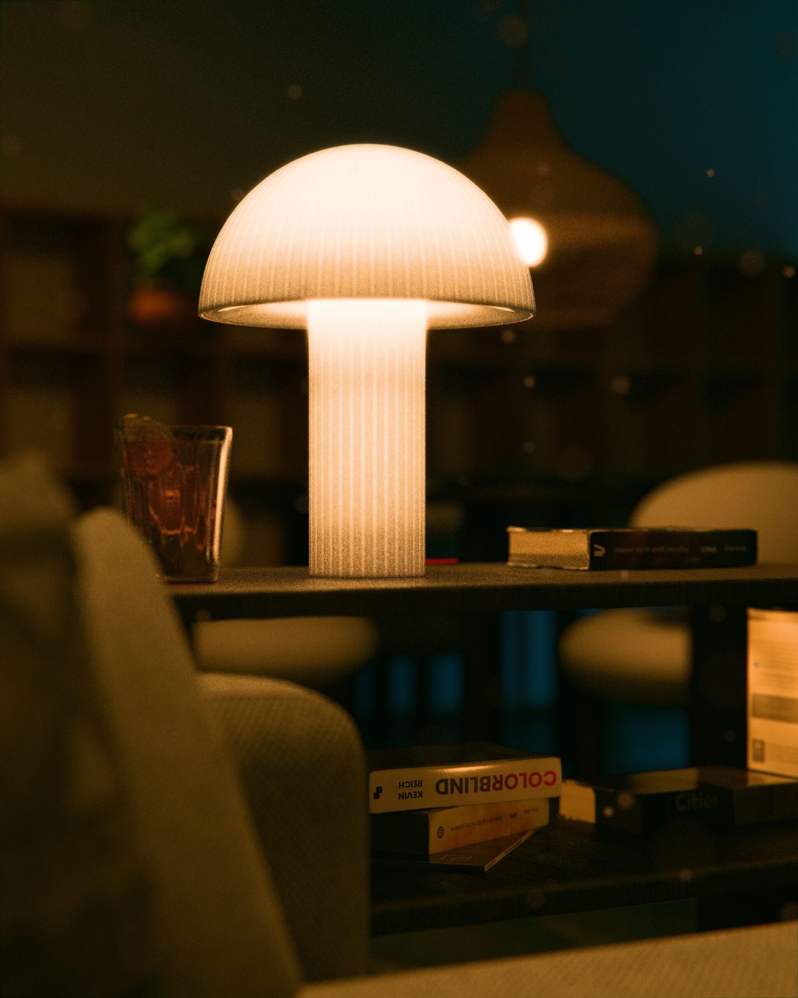 Warm living room lighting