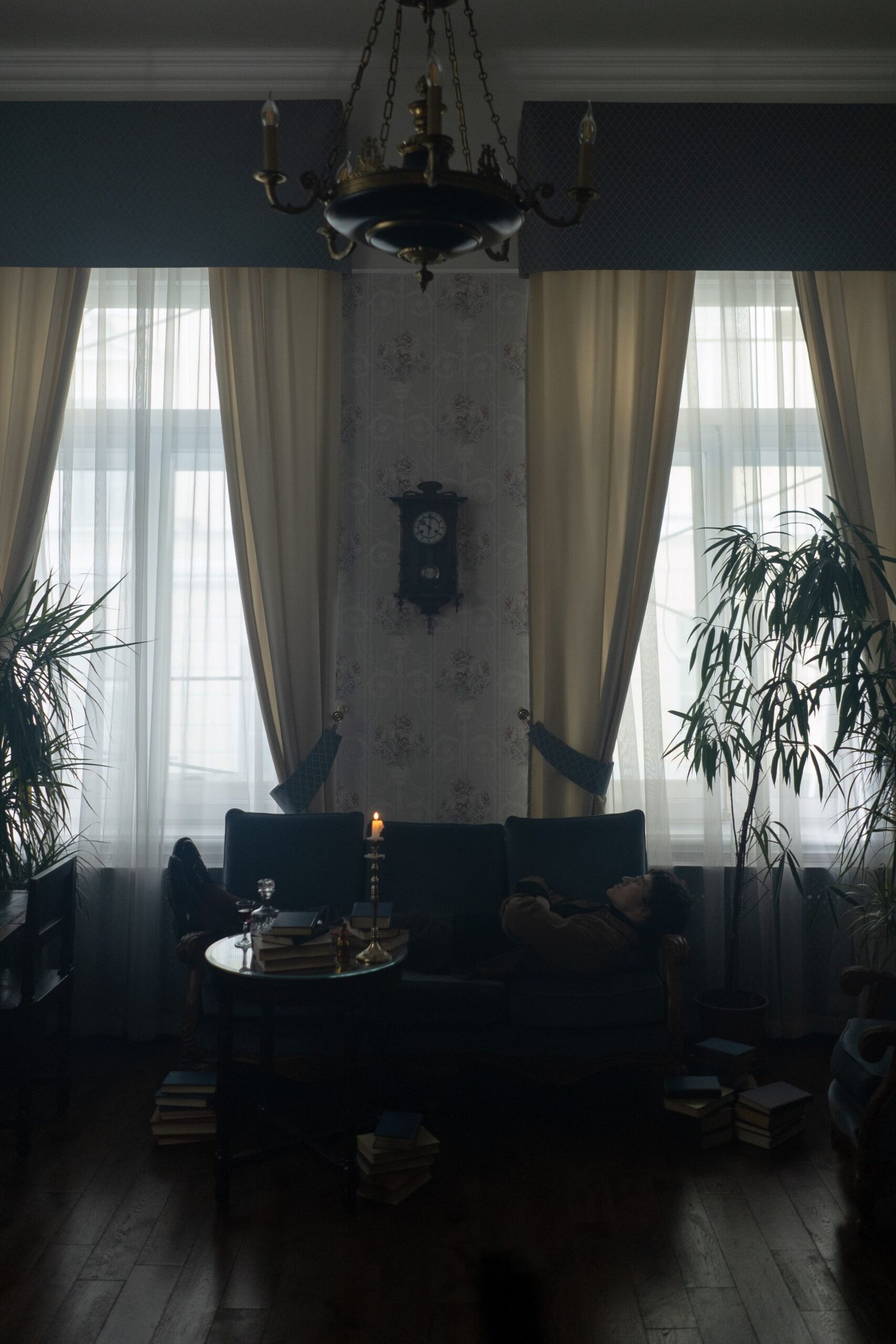 Soft curtains in living room